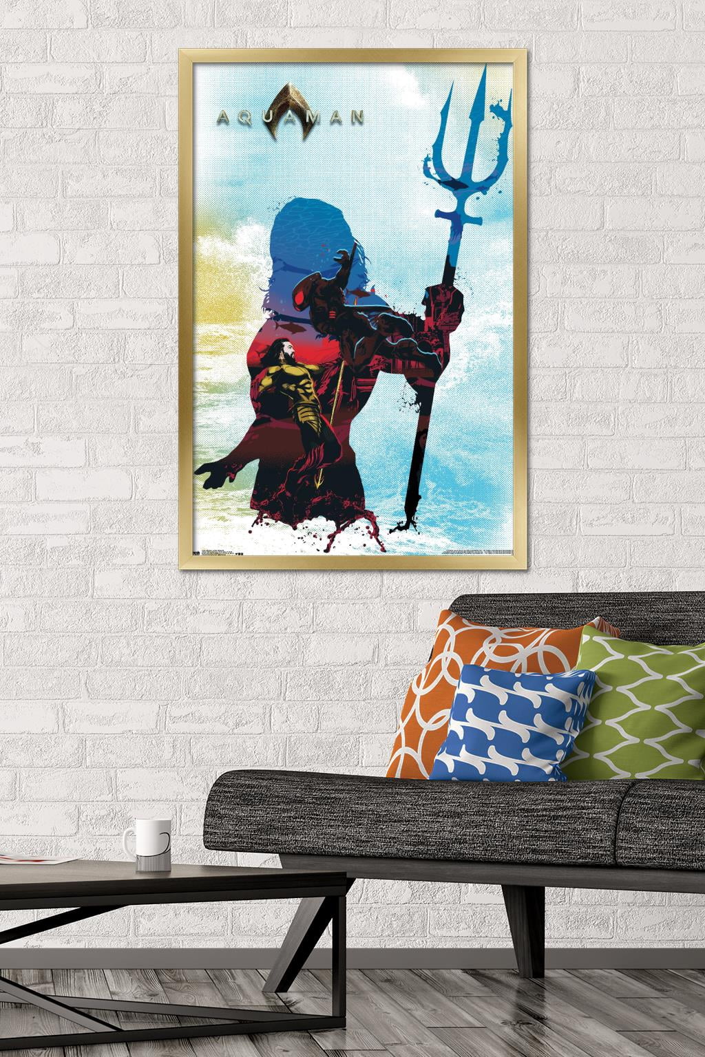 DC Comics Movie - Aquaman - Arthur Silhouette Wall Poster, 22.375" x 34", Framed