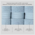thumbnail image 4 of Home Weavers Elegance Essentials 550GSM 100% Cotton Zero Twist Super Absorbent Bath Towel (Set of 2) - 27"x54", Blue, 4 of 5