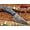 Blue, variant on 6.5" Long Damascus steel hand forged compact skinning Knife, 3" drop point full tang blade, Camel Bone scale, Cow hide Leather sheath