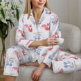 thumbnail image 6 of Fotbe Red Squirrel And Blue Rabbit Pattern Long Sleeve Pajama Set for Women,Sleepwear Set,2-piece Loungewear Set,Soft PJs Comfy Nightwear with Pockets -XX-Large, 6 of 7