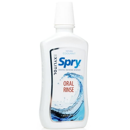 Spry Xylitol Mouthwash, Cool Mint Flavor, 16 fl oz, 1 pack, Natural Ingredients, Enamel Support