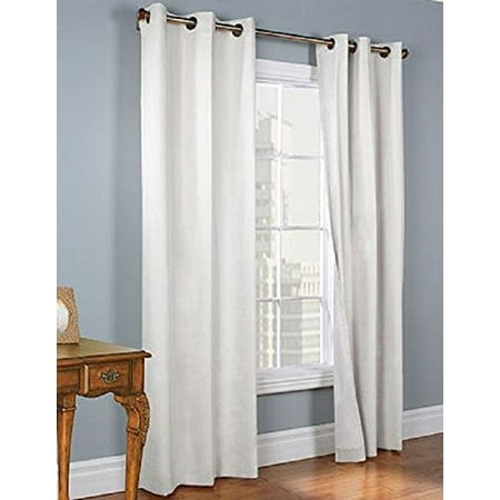 32 Hotel Quality Silver Grommet Top Faux Silk 1 Panel White