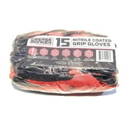 Grease Monkey Nitrile Coated Work Gloves - 15 Pairs - Size Large