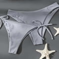 thumbnail image 5 of Sevevn Women's Triangle Bikini Set 3 Piece Side Tie Thong Bathing Suit Gray L, 5 of 5