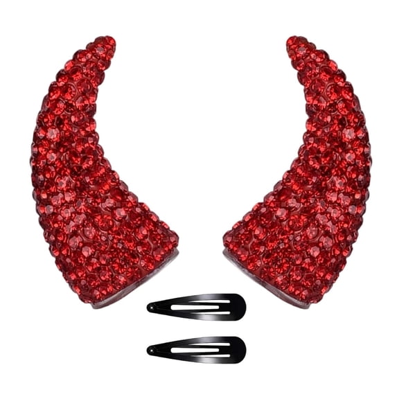 Magnetic Rhinestone Devil Horn Hair Clips For Halloween Cosplay Party, Strong Hold without Headband, Lightweight, For Cosplay, Parties, Festivals, Carnival