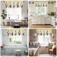 thumbnail image 6 of Yellow Floral Valances for Windows, Rod Pocket Kitchen Valance Curtains - Soft & Washable Small Window Treatment for Living Room, Bathroom, Vintage Butterfly Flowers 54x18inch, 1 Panel, 6 of 9