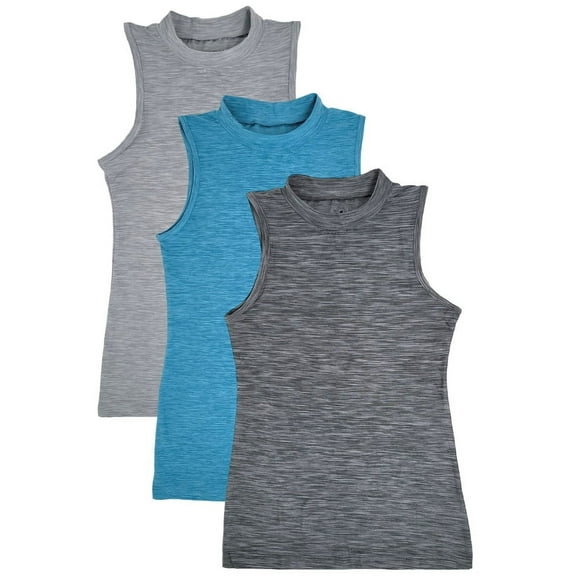 Sumona 3 Pack Everyday Casual Sport Yoga Women Mock Neck Tank Tops