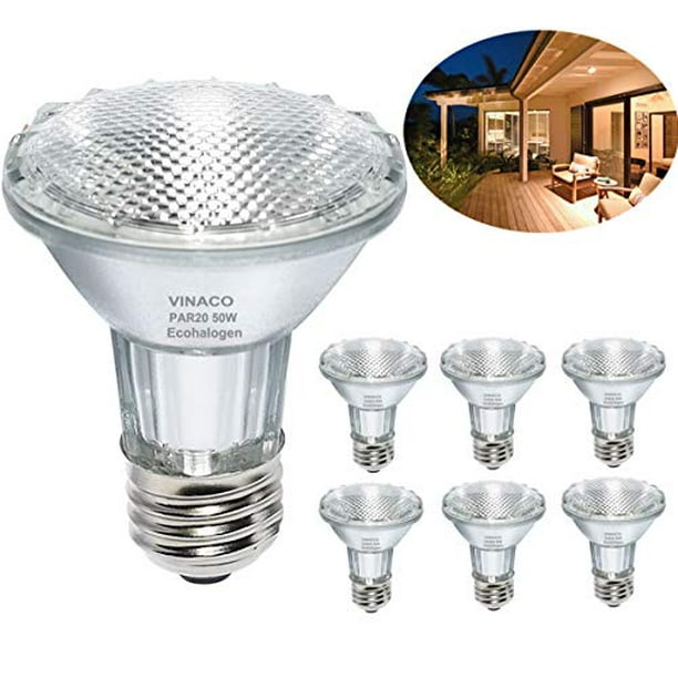 Par20 Bulbs, 6 Pack 120V 50W Par20 Flood Light Bulbs, E26 Medium Base