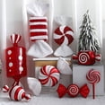 thumbnail image 2 of Bastón de caramelo rojo y blanco de gran tamaño, adornos navideños para el hogar, regalos de Navidad, Feliz Año Nuevo 2023, 2024, 2 of 4