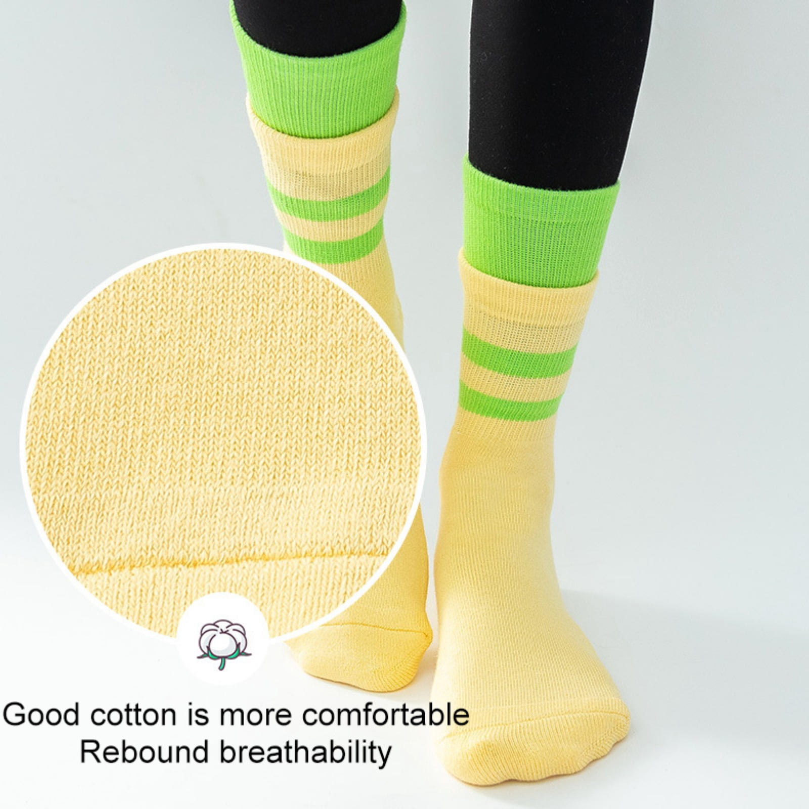 Chaussettes De Grip Move Active – Pilates Yoga – Vert Candy – Taille Large – Neuves