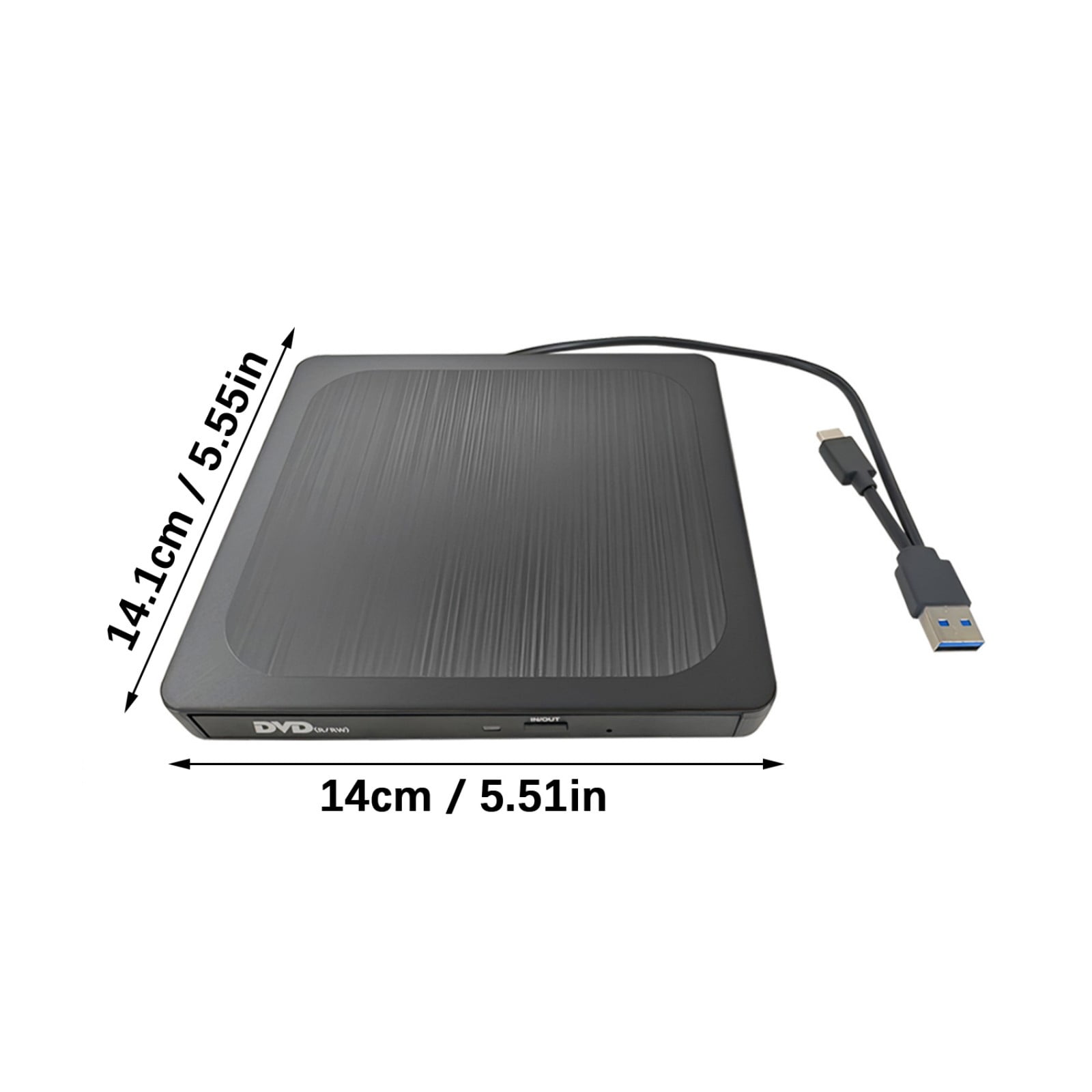 Fast Speed 24X 8X Disc Burning Reader External Drive with USB3.0 and Type C Port Portable Design