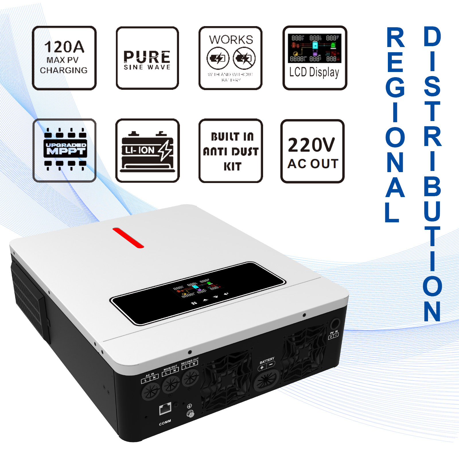 CNSWIPOWER 4200W Hybrid Solar Inverter 24V DC to 220-230VAC, Pure Sine Wave Solar Inverter with 120A MPPT Solar ntroller,Supports Parallel Connection, Compatible with 24V LiFePO4/Li/GEL/AGM Batteries