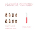 thumbnail image 4 of Juego de 24 uñas acrílicas con forma de almendra mediana y diseño lineal elegante y brillante con forma de aguja, 4 of 6