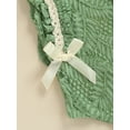 thumbnail image 6 of TSEXIEFOOFU Newborn Baby Girl Summer Jumpsuit, Sleeveless Round Neck Lace Ruffled Bow Romper One-Piece Clothes, 6 of 8