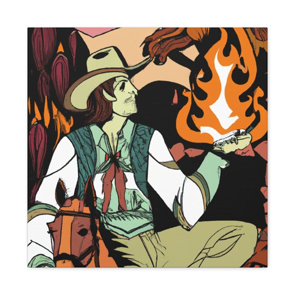 Campfire in Moonlight - Canvas