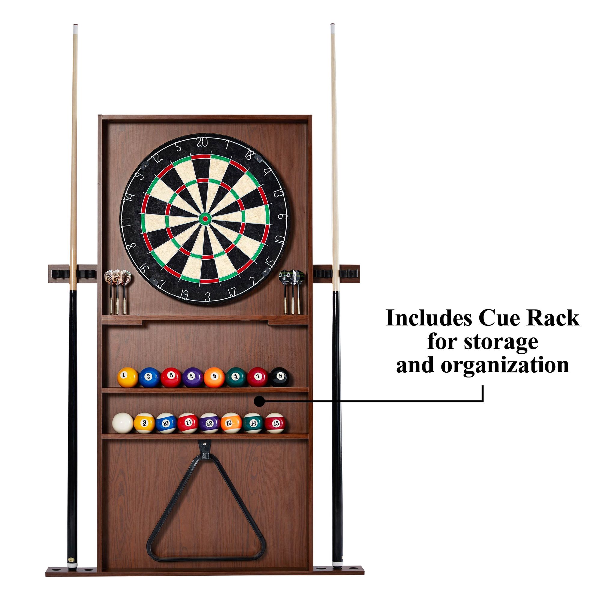 Barrington Billiards 90" Ball and Claw Leg Pool Table with Cue Rack, Dartboard Set, Green, New - image 4 of 13
