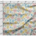 thumbnail image 2 of Soimoi Floral Print,Cotton Cambric, Quilting Fabric Sold by The Yard 42 Inch Wide, Medium Weight Cotton Fabric, SewingSupplies,Yellow & Blue, 2 of 5
