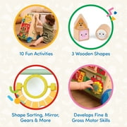 Battat Farm Footsteps Wooden Activity Walker 19.61 in with 3 Shapes, Baby and Toddler Toys
