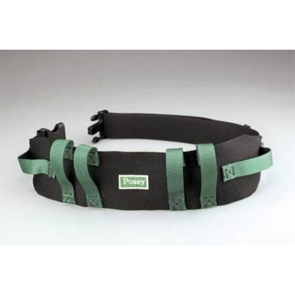 Posey Company Quick-Release Economy Transfer Belt, 28" to 52", Soft Nylon Belt, Vertical and Horizontal Grasping Points