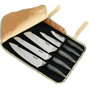 Hecef 11-Piece Kitchen Knife Set, Stonewashed Steel Ultra Sharp Japanese Chef knives with Roll Bag and Sheaths