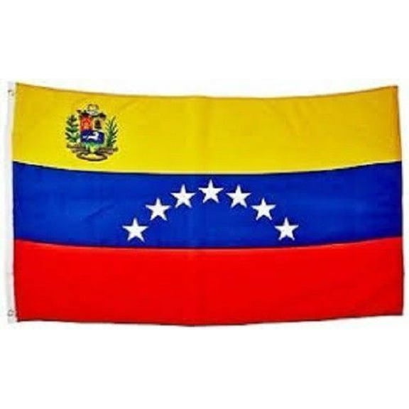 Venezuelan Flag with Shield 3x5 ft 7 Stars of Venezuela Coat of Arms 100D