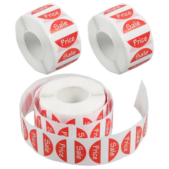RENACLIPY 3 Rolls Removable Pricing Stickers Labels Easy Peel Off for Supermarkets and Retail Use