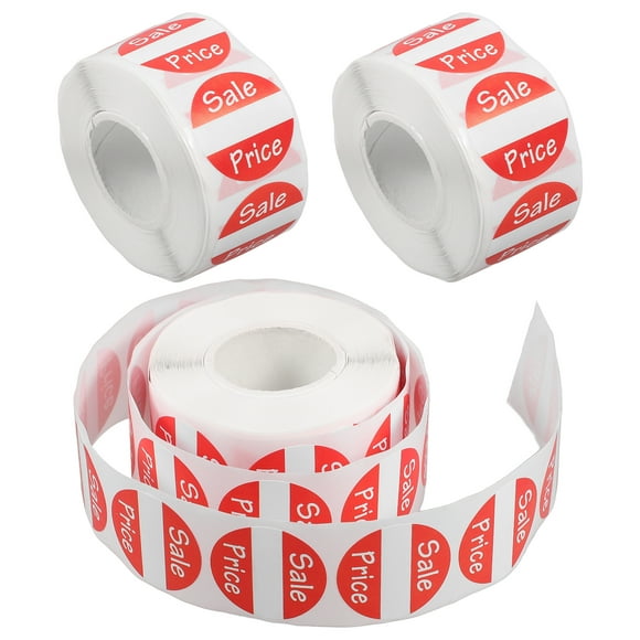 3 Rolls Retail Sale Stickers Circle Labels for Supermarkets and Businesses