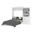 thumbnail image 2 of Atlin Designs Wood Queen Murphy Bed and Organizer with Drawers in White, 2 of 15