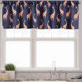 thumbnail image 3 of Ambesonne Giraffe Valance & Curtain, Funny Animals Night Sky, 55"x24", Dark Orange Navy Blue, 3 of 7