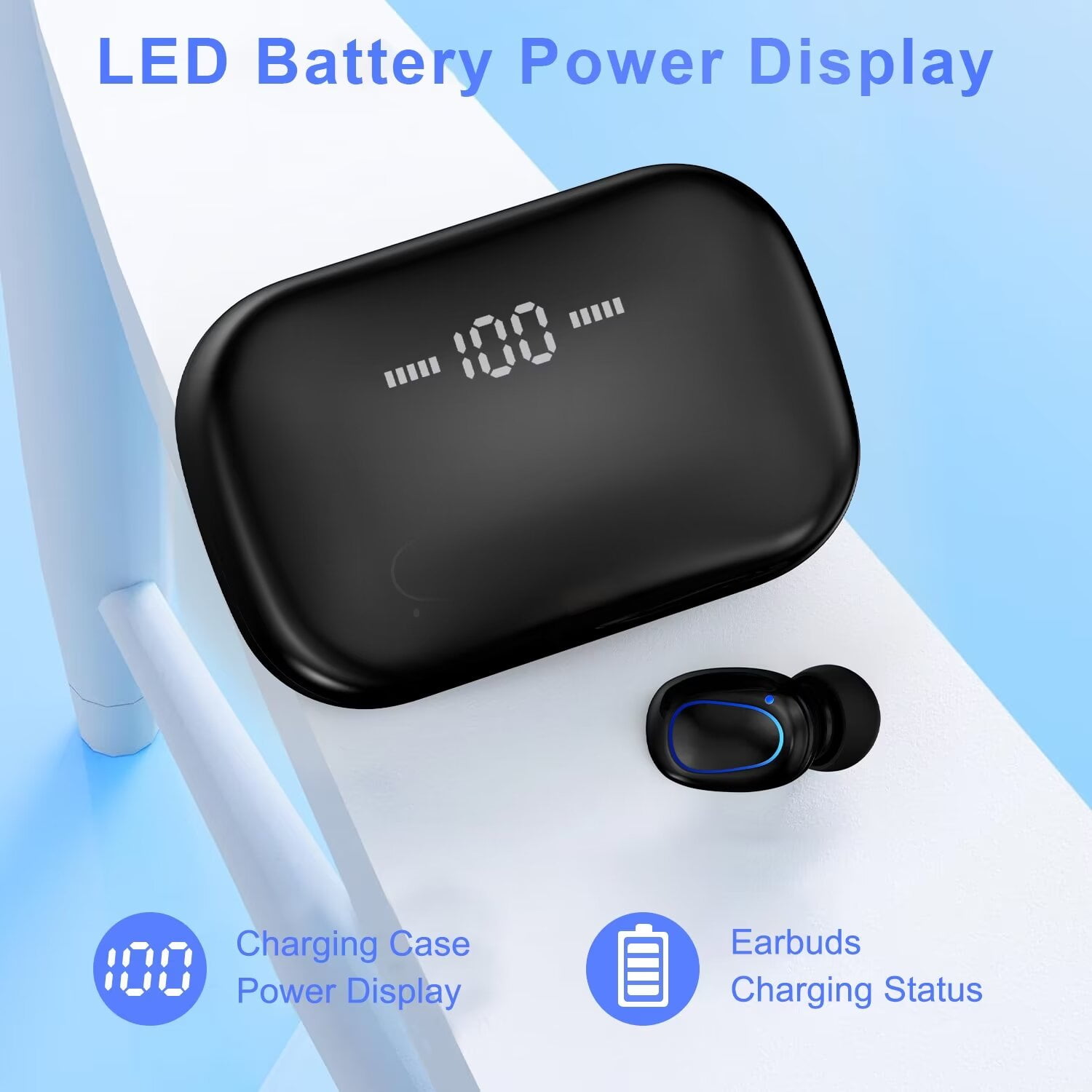 Wireless Earbuds for iPhone,Android,AILKIN Bluetooth 5.2 Headphones 3500mAh 120hrs Playtime Waterproof IPX7 Headset Earphones In-Ear Stereo Noise Cancelling True Wireless Earbuds with Charging Case