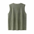 thumbnail image 3 of YLSDY Savings Mens Cotton Workout Gym Tank Top Sleeveless Cut Off Muscle Shirts Tshirts Running Beach Loose Fit Tees Solid Color T Shirts Green XL, 3 of 3
