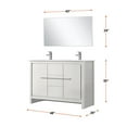 thumbnail image 4 of Lafarre 48 in W White Double Vanity, Cultured Marble Top, Faucet Set & 43 in Mirror, 4 of 6
