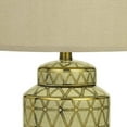 thumbnail image 3 of 24.5" Ceramic Table Lamp with Geometric Style Accents, Gold and Beige- Saltoro Sherpi, 3 of 5
