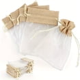 thumbnail image 1 of KEINXS 50pcs Organza & Burlap Drawstring Gift Bags - Perfect for Party Favors  Candy  and Toy Storage, 1 of 5