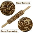 thumbnail image 4 of Embossing Rolling Pin for Christmas,3D Flower Pattern Wooden Roll Pin Laser Engraved Rolling Pin DIY Tool,Rolling Pin for Baking Cookies Biscuit Fondant Cake Dough Clay (13.8''x2''), 4 of 5