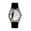 Penguin Black Leather And Silvertone Watch