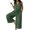 Green, variant on Womens Cotton Linen Button Down Jumpsuits Sleeveless Casual Wide Legs Rompers Drawstring Waisted Loose Overall with Pockets