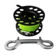 thumbnail image 5 of Carrete de carrete de dedo de buceo con línea de guía de 30 m Clip de perno terminado + Marcador de superficie de carrete SMB Soporte de boya Bolsa de Amarillo fluo Baoblaze Dive Reel y Mesh Pouch, 5 of 8