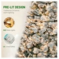 thumbnail image 5 of 7.5 ft Flocked Christmas Tree, Prelit Artificial Trees with 500 Clear Lights, 1530 Tips & Metal Stand for Holiday Party, 5 of 9