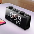 thumbnail image 6 of , Usb Powers Inch Fm Radio Thermometer Clock 180rotary 4 Adjustment 3 Band Usb 3 Time Knob Adjust Band 180rotary Knob Adjust 6 Inch Fm Time Dual Alarm Black white light, 6 of 7