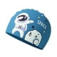 thumbnail image 2 of Gorro de baño para niños, gorro de natación con dibujos animados, ligero, con protección auditiva para cabello largo. Azul, 2 of 8
