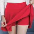 thumbnail image 4 of Riforla High Waist Versatile Shorts for Women Candy Colored Inner Anti Exposure Ideal with Any Skirt Comfort and Style in One Long Pleated Skirts for Women Red XXXL, 4 of 5