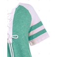 thumbnail image 3 of Hasta Panel de rayas Colorblock Encaje más tapa del tamaño Rosegal Camisetas tallas grandes, 3 of 5