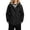 Black, variant on Women’s Striped Lined Hooded Windproof Rain Jacket, Lightweight Oxford Polyester Zip Snap Outdoor Coat Size S-5XL Plus Size Friendly