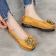 thumbnail image 4 of XIHAHA Retro Folk-zapatos planos de cuero genuino suave personalizados para mujer con flores, zapatos de mujer, mocasines de diseñador, zapatos sin cordones, 4 of 5