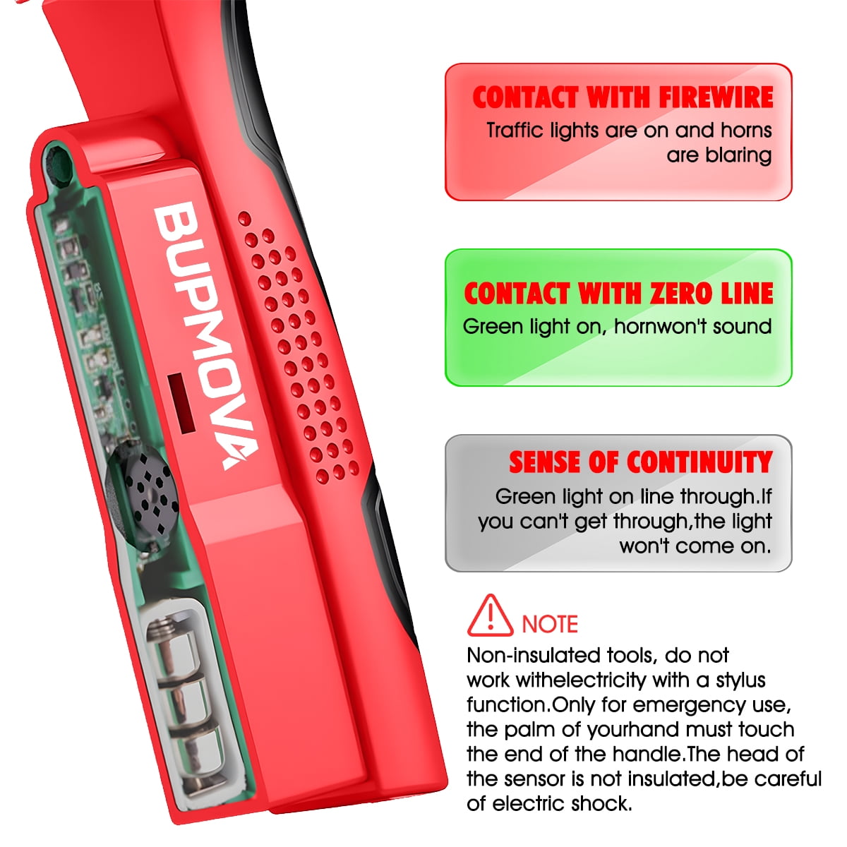 BUPMOVA 8-in-1 Wire Stripper/Cutter with Voltage Tester, Cable Strippers/Cutters with Plier, Crimper(12-250V), Splitting, Wire Stripping Tools for 10-18 AWG for Electrician Work, Car Repair, DIY Tool