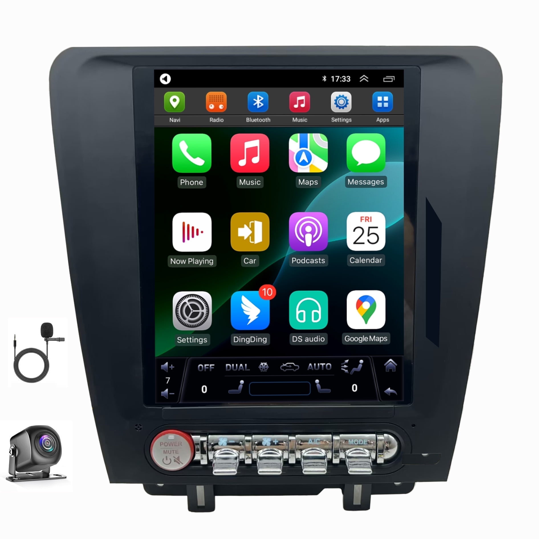 For Ford Mustang 2010-2014 Car Radio Stereo Radio GPS Navigation Wireless Android Auto CarPlay Vertical Screen Tesla Style with DSP 8 Core Android 14 in Dash