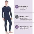 thumbnail image 2 of Rocky Men’s Thermal Underwear Set Insulated Top & Bottom Base Layer For Cold Weather, Navy XL, 2 of 8