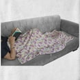 thumbnail image 6 of Tropical Soft Flannel Fleece Throw Blanket, Plumeria and Pink Hibiscus Blossoms Paradise Flowers Hawaii, Cozy Plush for Indoor and Outdoor Use, 70" x 90", Blue Grey Pale Yellow, by Ambesonne, 6 of 6