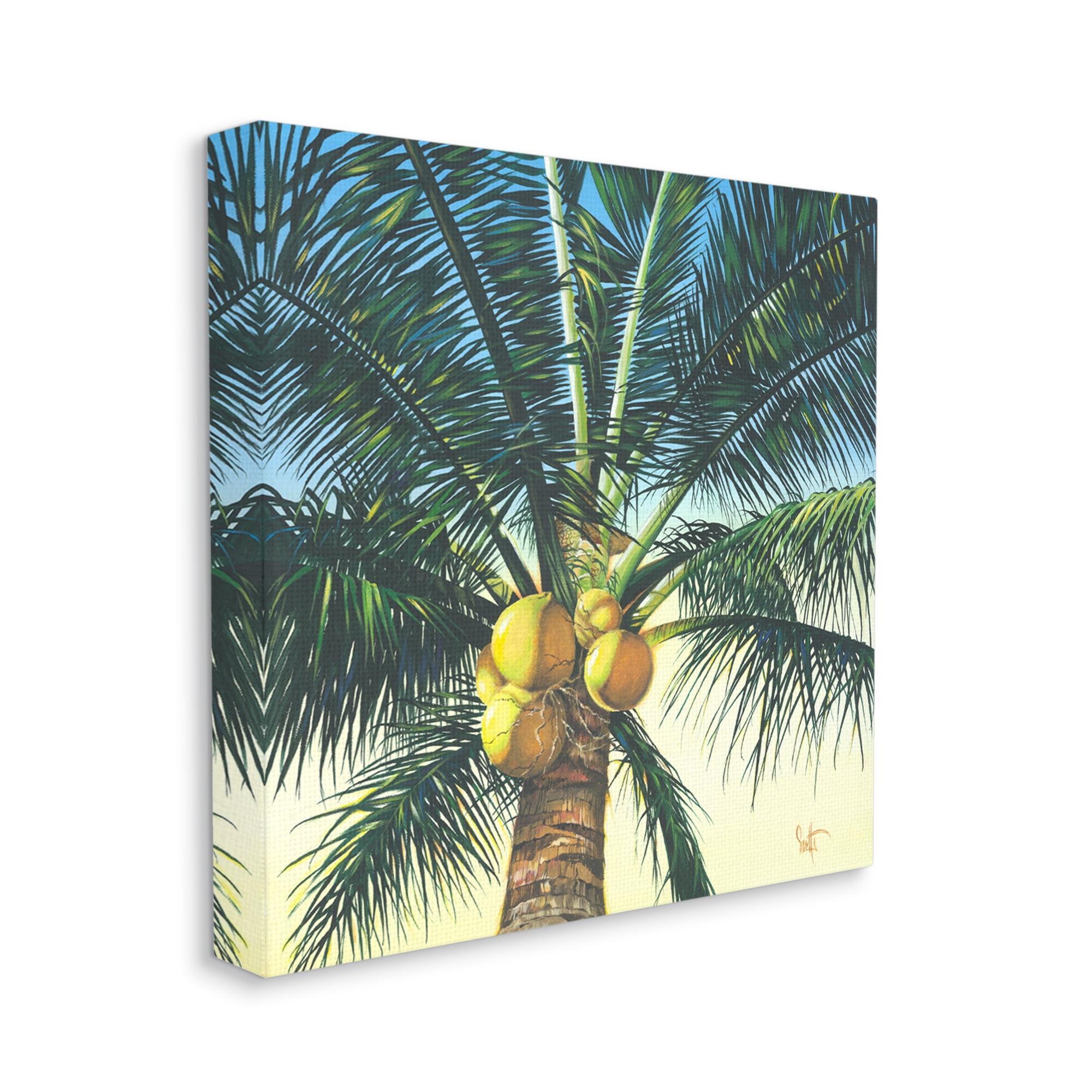 Stupell Industries Branching Out Palm Tree Botanical & Floral Painting Gallery Wrapped Canvas Print Wall Art, 30 x 30